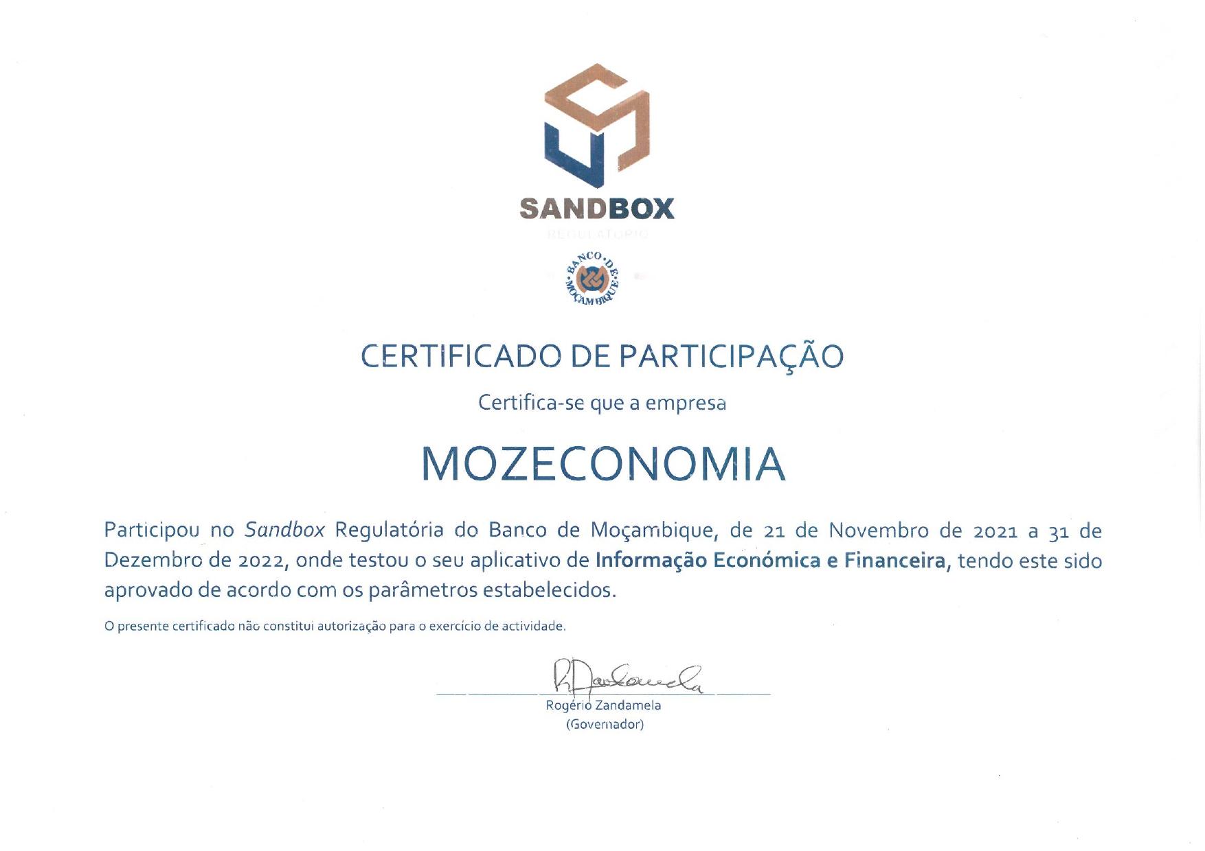 MozEconomia Certificado Pelo Banco de Moçambique